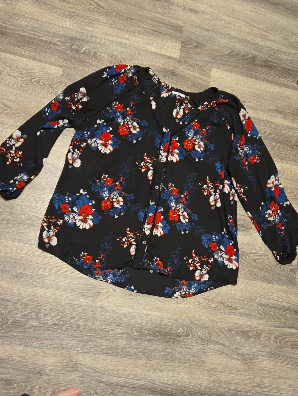 Dex Floral Long Sleeve Blouse 2X